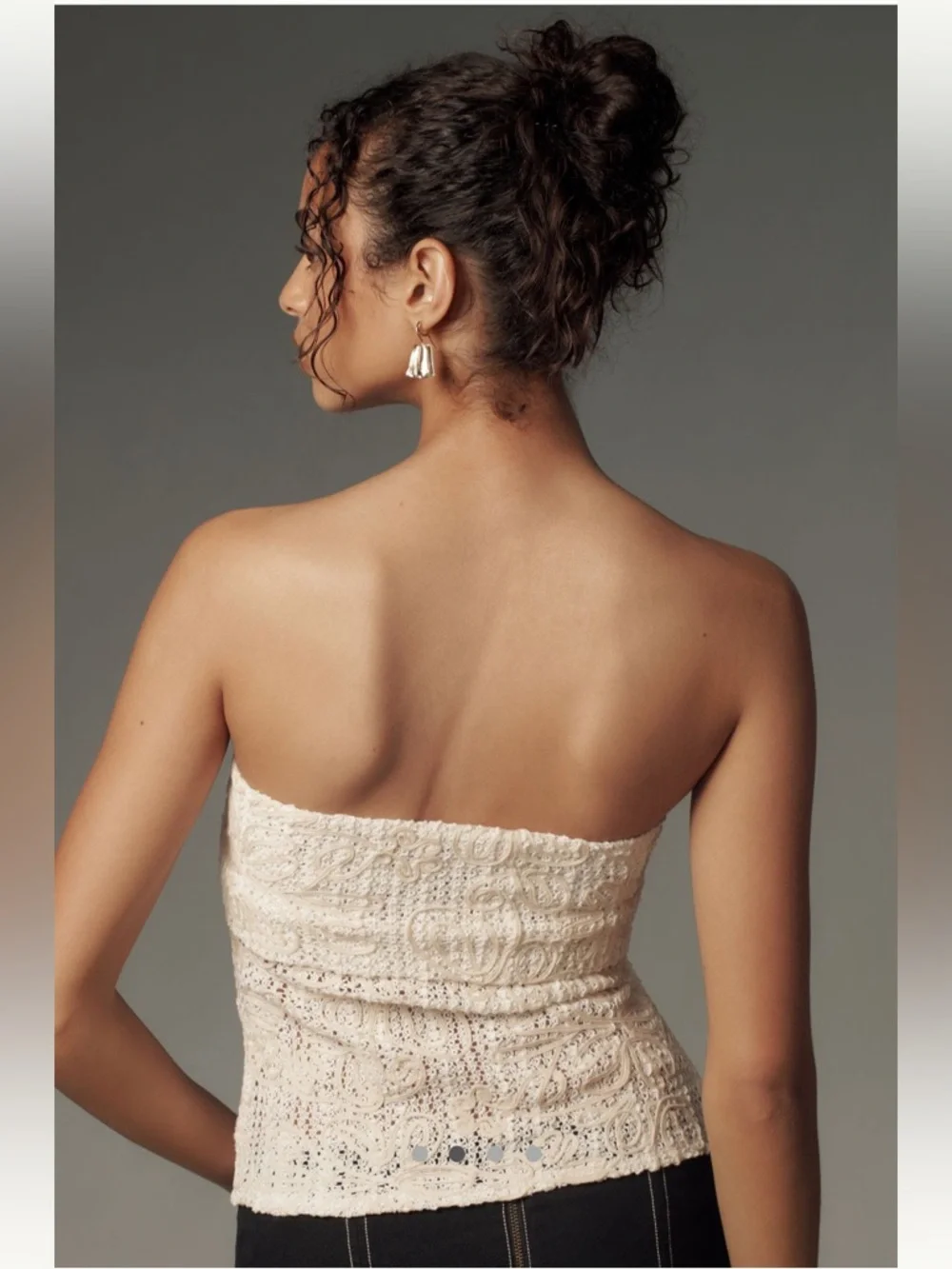 Anthropologie NWT Sarah Hann Juliana Lace Tube Zipper Top size XL. - Picture 4 of 14